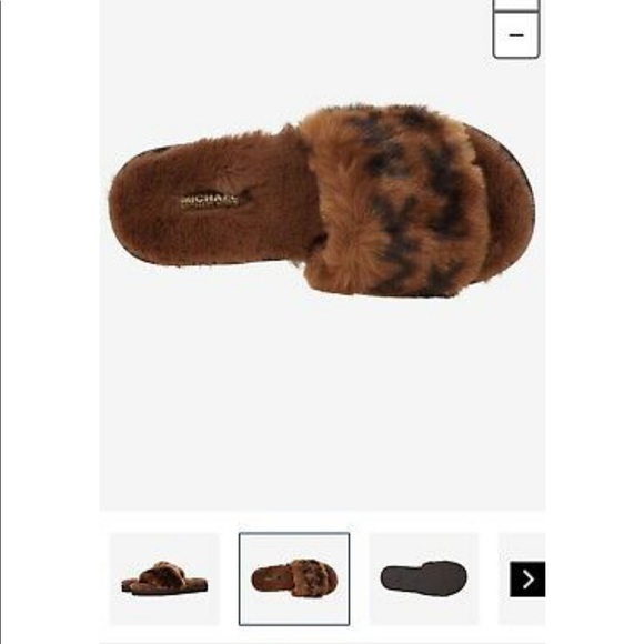 Michael Kors Janis Faux Fur Slide Sandals - Picture 3 of 3